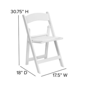 White Resin Folding Wedding Chair - Image 2