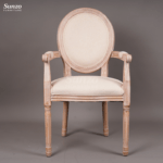 Classic Armrest Wooden Louis Chair