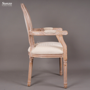 Classic Armrest Wooden Louis Chair - Image 4