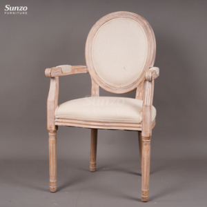 Classic Armrest Wooden Louis Chair - Image 2