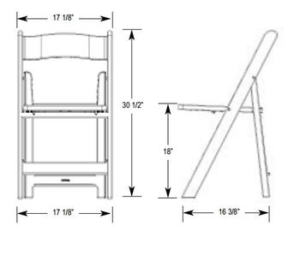 Black Resin Folding Wedding Chair - Image 6