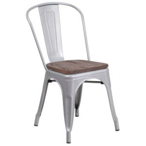 Metal Tolix Chair with wood seat - Image 7