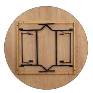 6ft Round Wood Folding Wedding Table (SZ-FT-WR) - Image 3